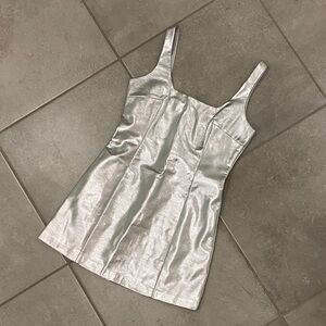 Gianni Bini Metallic Silver Mini Dress